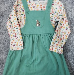 JoJo Maman Bebe Pinafore Bunny Garden